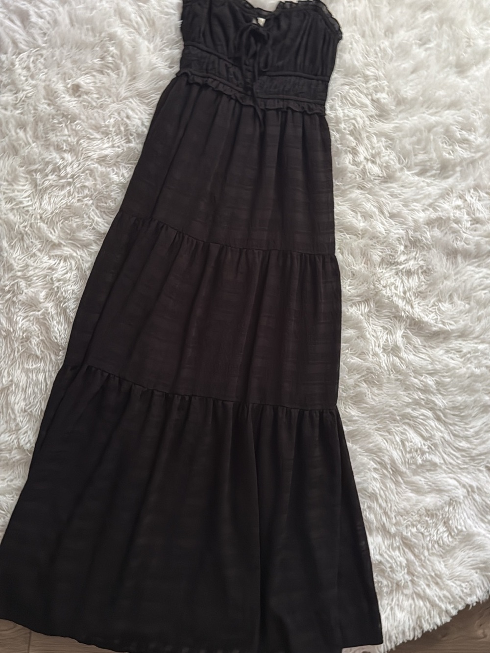Black Tiered Maxi Dress — Sleeveless Flowing Summer Style